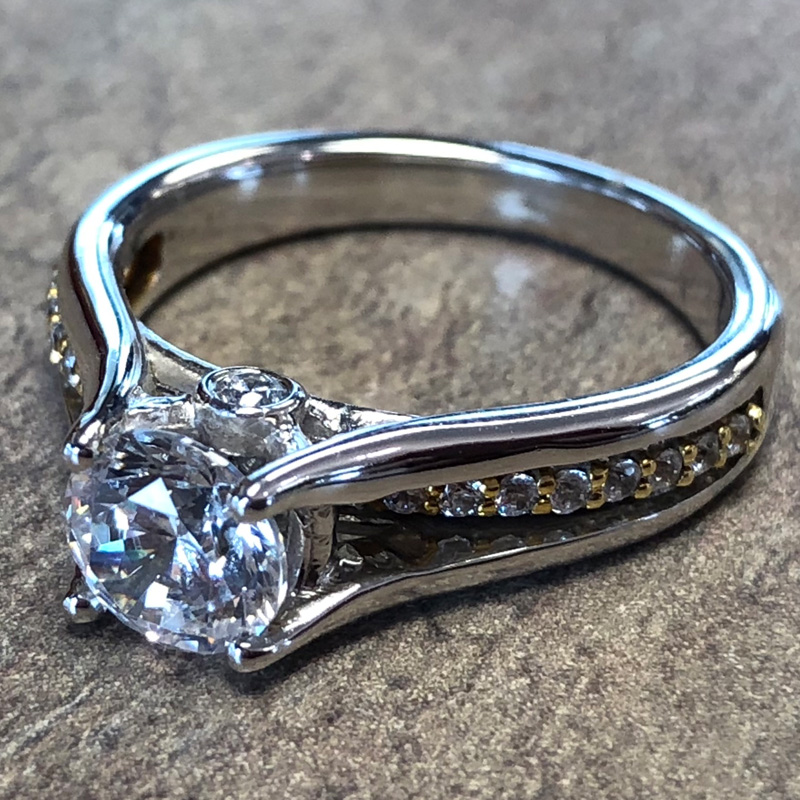 14K  Gold Two Tone Engagement Ring